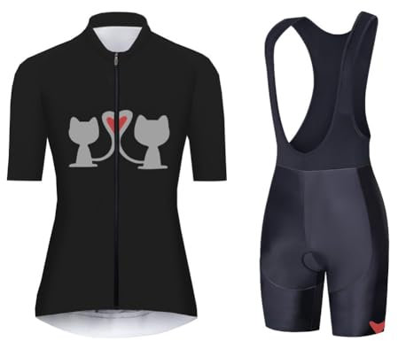 UGLY FROG nv24Hu Damen Atmungsaktiv Schnelltrocknend Fahrradtrikot Set, Outdoor Kurzarm Radsport-Shirt Gel Gepolsterte Kurze Hose Fahrradhose