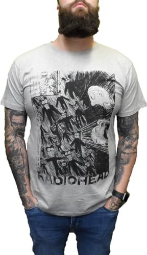 Mazeys Mens Radiohead Officially Licensed T Shirts (Scribble) 2X Large