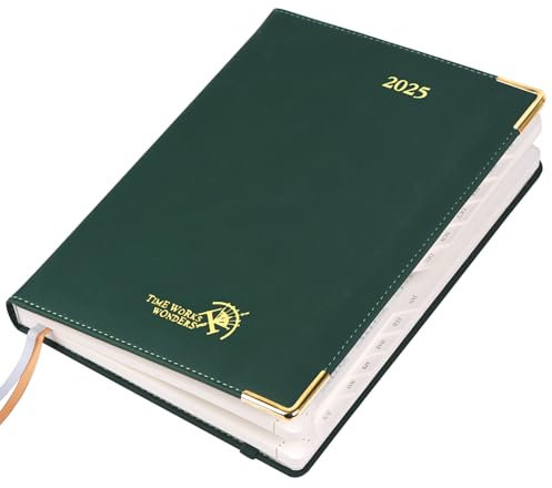 POPRUN Premium Kalender 2025 Wochenplaner Hardcover, ca. A5 (22 x 16,5 cm), 12-Monate-Terminplaner (Jan.2025-Dez.2025), Buchkalender mit Vergoldete Schutzecken, 100 GSM Papier - EU-25-C6FO7-FGN