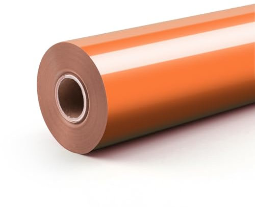 LOKLIK Heat Transfer Vinyl Roll - Iron-On HTV for T-Shirts & Fabrics - Durable Machine Washable Craft Vinyl for Use with Heat Press Machines (Orange)