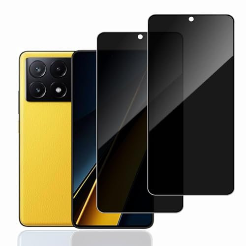 nulala Protector de pantalla de privacidad para Xiaomi POCO X6 Pro 5G, 2 unidades, cristal templado, antiespía para POCO X6 Pro 5G, antiarañazos, sin burbujas