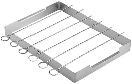 Soporte para pinchos para barbacoa, soporte para brochetas de acero inoxidable, soporte portátil para pinchos | accesorios ligeros para barbacoa, herramientas para barbacoa al aire libre, teppanyaki y