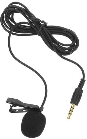 DOITOOL Clip on Lavalier Microphone 3.5mm Mini Lapel Mic for Phone Video Recording and Vlogging, Black, Professional Shirt Mic for Smartphones and Cameras