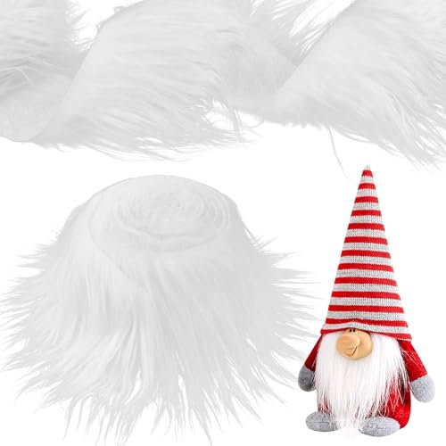RYMAUP Kunstfell zum Basteln - Furry Faux Precut Streifen, Shaggy Kunstleder, Plüsch Stoff, Fell Flauschig 5cm x 1,8m - für Zwerge, Bart