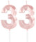 Rose Gold 33 Geburtstag Kerzen, 3D Nummer 33 Kerze für Kuchen, Frauen 33 Geburtstag Dekorationen, Roségold 33 Kerze Kuchen Topper für Mädchen Frauen Haar ihn Geburtstagsfeier Hochzeit