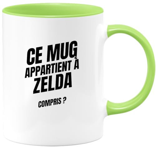 quotedazur - Mug Ce Mug Appartient À Zelda Compris - Vert/Céramique