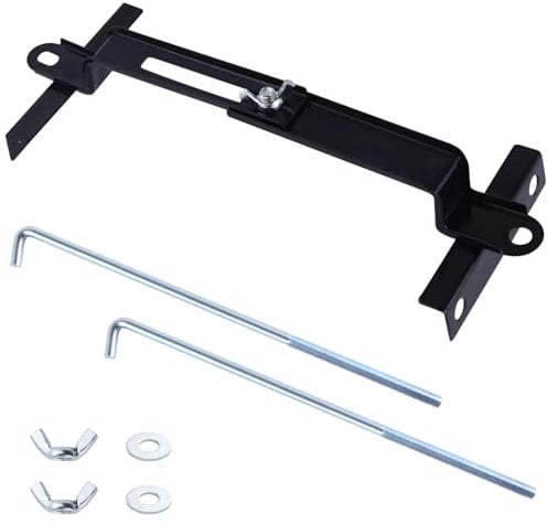 LEONTOOL Adjustable Battery Hold Down for Tray, Universal Battery Mounting Bracket. Adjustable Crossbar with High-Strength J Bolt, Rust-Resistant Tie Down Holder for Cars SUVs (25.5cm/10inches Bolts)