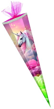 Schultüte / Zuckertüte / 85cm / eckig / Einhorn