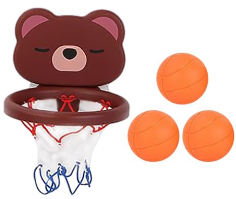 Bath Basketball Hoop für Kinder mit Saugnapf, Basketballs Indoor Hoops für Kinder, Basketballs Hoops mit 3 Bällen, Haken an den Türen Play Indoor | Lustig