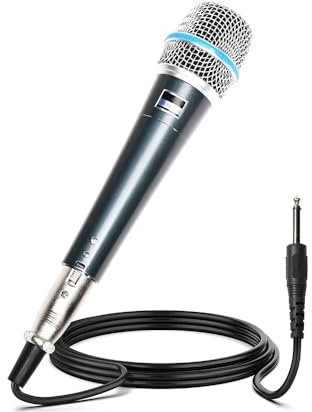 JQVDE Micrófono dinámico supercardioide Beta 57A, Ideal for Cantar en el Escenario, micrófono con Cable Profesional, Ideal for Karaoke, grabación de Voz en BBOX.