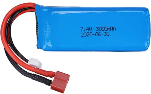YUNIQUE GREEN-CLEAN-POWER Lipo Akku 7.4V 3000mAh 2S mit T-Stecker Kompatibel mit Wltoys 144001 1/14 RC Auto Hochleistungsersatz für ferngesteuerte Modelle