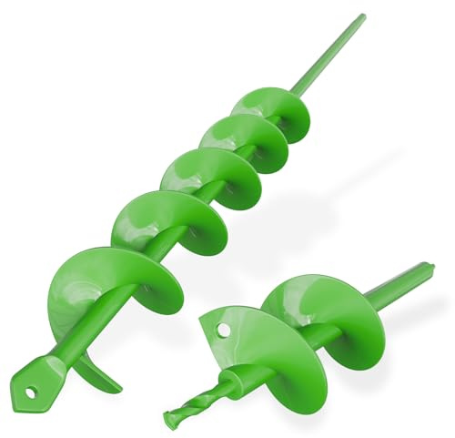ZENIX 2PCS Gartenbohrer Erdbohrer 40×450+100×400mm für Akkuschrauber,Grabungswerkzeug zum Pflanzen,Garten Spiralbohrer Schnurlos Handbohrer Grabungswerkzeug zum Pflanzen und Bohren.