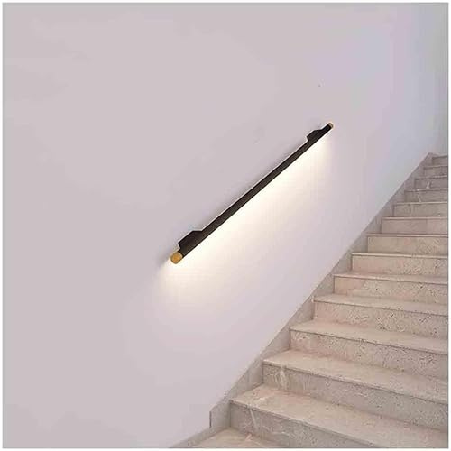 KjoiDWz Corrimano Kit corrimano in Alluminio a LED - Ringhiera for Scale con Luce - Corrimano for Scale Illuminato for Scale Interne(Black,100 CM)