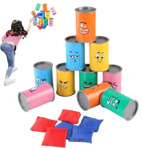 manhegari Bean Bag Toss - Gioco di Carnevale Lancio di lattine | Giocattolo divertente interattivo per giardino campeggio attività familiari