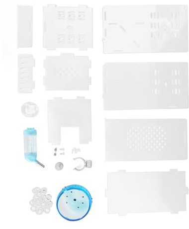 Hamwesh Hamsterkäfig, Transparentes Acryl-Design mit Leisen Übungsrollen für Kleine Hamster, Mäuse, Haustier-Reiseträger