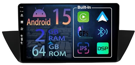 [2+64GB] 10.1 Zoll Android 15 Autoradio für BMW X1 E84 2009-2016 Radio Carplay Stereo Wireless Mit Car Play GPS Auto Navi Bildschirm Bluetooth Navigation Player Touchscreen FM SWC RDS