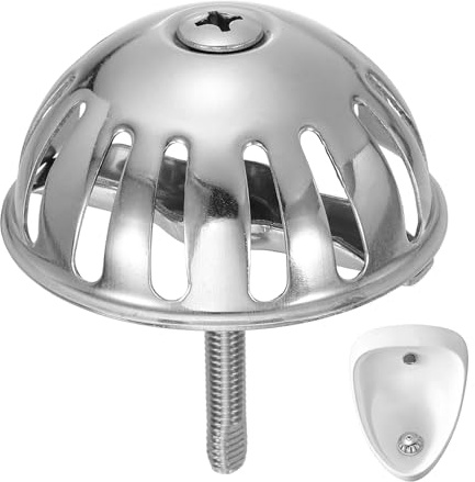 sourcing map Stainless Steel Urinal Funnel Cover, Urinal Drain Strainer Filter Part with Top Spud Filter Funnel Accessories for Men's Toilets Commercial & Residential Toilets, Silver