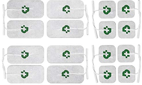 TESMED All Body Set mit 16 Elektroden (8 Elektroden 50x50mm + 8 Elektroden 50x100mm) Kompatibel mit Allen Marken von Elektrostimulatoren mit 2 mm Steckkabeln, Benötigen kein Gel, Überlegene Qualität