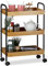 Relaxdays Desserte de Cuisine Bambou 3 Niveaux, 70 x 50 x 28 cm, Nature/Noir