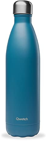 Qwetch - Bouteille Isotherme Originals Bleu Azur 750ml - 24h Froid et 12h Chaud - Etanche, Sans BPA & Réutilisable - Gourde inox isotherme pour Sport, Voyage, Bureau, Randonnée