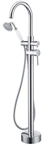 laiton Autonome Baignoire robinet pour baignoire monté au sol de robinet pour robinets haute Débit Chrome Llgg Chorme