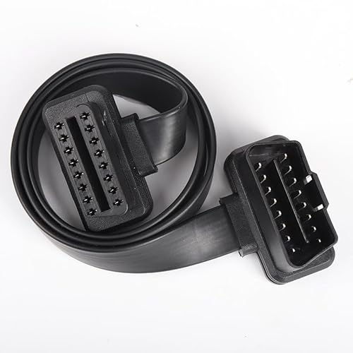 Câble d'extension OBD2 pour voiture OBD-II 16 broches mâle vers femelle - Connecteur de diagnostic plat compatible avec Bluetooth Wifi USB ECU lecteurs de code OBDII (60 cm)