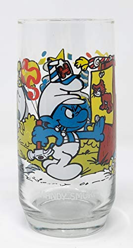 1983 Hardees Handy Schlumpf, 340 ml Sammlerglasbecher