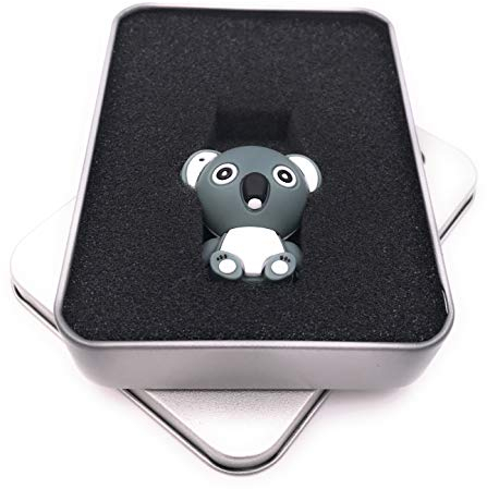 Onwomania Koala Ours mignon animal Gris Clé USB dans coffret cadeau en aluminium 128 Go USB 3.0