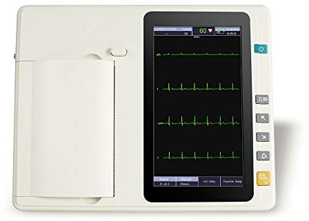 EKG Monitor Portable 7 inch LCD Touch Screen Digital 6 Channel Electrocardiograph ECG/EKG Machine