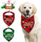 QKURT 2er Pack Weihnachtshund Bandanas, Frohe Weihnachten Muster Hund Schal Dreieck Lätzchen Halstuch Set für Haustier Weihnachten Kostüm Dekoration Zubehör