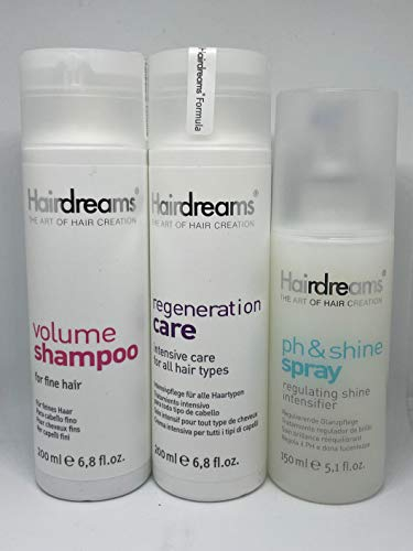 Hairdreams Volume Shampoo, Regeneration & ph&shine Spray Set