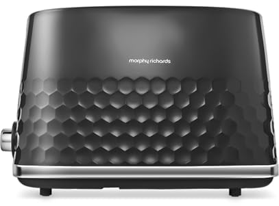 Morphy Richards Hive 2 Slice Toaster, Variable Browning, Removable Crumb Tray, Cancel, Defrost, Reheat, Anti-jam feature, Gloss Finish, 850W, Black, 220031