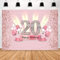 Tecreo 20. Geburtstag Deko 20 Geburtstag Banner Rosegold Party Dekoration Mädchen, Stoff Schild Poster 20. Jahrestag Party Geburtstagsdeko Glitzern Rosa