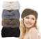 4 Pièces Bandeau Hiver Femme,Bandeaux Hiver Serre-Tête Tressée Bandeau Hiver Tricoté Plaine Bandeau de Tête Oreille Réchauffeur Chaud
