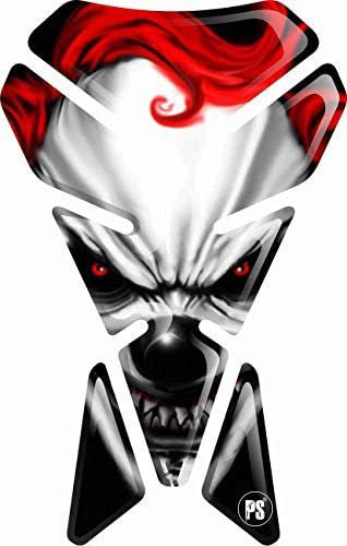 Paraserbatoio.it PARASERBATOIO RESINATO ADESIVO EFFETTO 3D, PER MOTO COMPATIBILE CON SKULL CLOWN JOKER