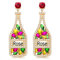 Beaded Champagne Bottle Drop Dangle Earrings Rhinestone Crystal Pearl Bead Champagne Bottle Earrings Fun Holiday Champagne Bottle Earrings for Women Girls Beaded Earrings Gift, Metal, No Gemstone