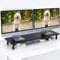 ROCDEER Bamboo Dual Monitor Riser with Adjustable Height for Laptop, Computer, Printer, TV Stand up to 130 lbs, Black