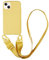 CQUUKOI for iPhone 6 Plus/7 Plus/8 Plus,Crossbody Phone Case with Lanyard Cute Soft Silicone Case with Adjustable Shoulder Strap Shockproof Protector for Women Girls Yellow