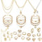 LOLIAS 35 Stück Gold/Silber Schmuckset Mit 3 Stück Anhänger Halskette 11 Stück Geschichtetes Armband 7 Stück Ohrmanschetten Ohrring 14 Stück Knöchelringe Für Damen Mädchen Modeschmuck