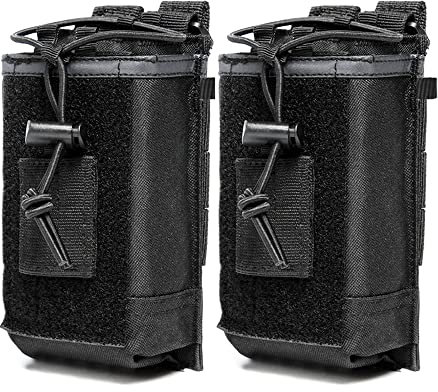 CYSSJF Radio Holder Walkie Talkie Pouch Case Tactical Universal Radio Case Nylon Belt Case Bag Radio Holder Military Heavy Duty Radios Pouch Bag for Two Way Walkie Talkies Outdoor Sports