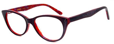 FERAVIA Vintage Runden Brillenrahmen Nerd brille Ohne Sehstärke Retro Klare Linse Gläser für Damen