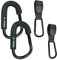 Babies1st Spar Set: Große Karabiner 14 cm (2-er Set) Black Edition und Kinderwagen Haken Kunstleder Schwarz 2-er Set