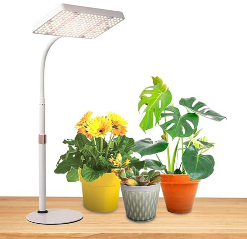 JINHONGTO Lampada per Piante, 25 Watt Lampada per Piante da Interno, Luce di Crescita a Spettro Completo, IR&UV Inclusi, Regolabile in Altezza e Funzione Daisy Chain, Luce per Piante da Interno