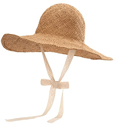 Kmbcove Chapeau de Paille pour Femme à Large Bord Casquettes d'été de Plage Pliable UV Protection Capelines de Soleil pour Loisirs Voyage Kaki