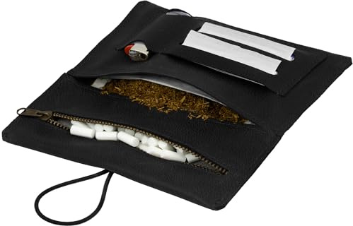 Simaru Leather Tobacco Pouch Turner Bag XXL Made in EU (Black)