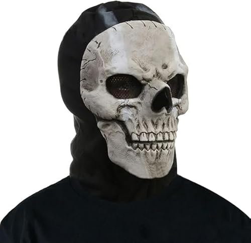 CHENKEE Geistermaske, Schädel Vollmaske Halloween Kopfbedeckung Maske Halloween Totenkopfmasken Kostüm Maske Gruselige Monster Maske für Cosplay Halloween Party