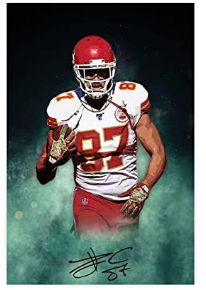 Travis Kelce American Football Player Autogramm Poster Schlafsaal Schlafzimmer Wanddekoration Poster Leinwand Poster Wandkunst Dekor Druck Bild Gemälde für Wohnzimmer Schlafzimmer Dekoration ungerahmt