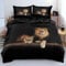 YASMENG Löwe Bettwäsche 135x200 4teilig Tiermotiv Braun Schwarz 3D Bettbezug Set Weich Mikrofaser Bettwäsche für Geschenke Zimmer Deko mit Reißverschluss und 2 Kissenbezüge 80x80 cm