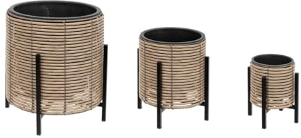 Atmosphera - 3er-Set Töpfe MIT FUß CAM - Beige