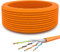 HB-DIGITAL 15m Cable de red CAT 7 LAN Ethernet - Certificado GHMT - LSZH Sin Halógeno AWG23 - Cable de instalación blindado, 10 Gb máx. 1000MHz S/FTP PiMF Cobre Sólido para Switch, Internet - Naranja